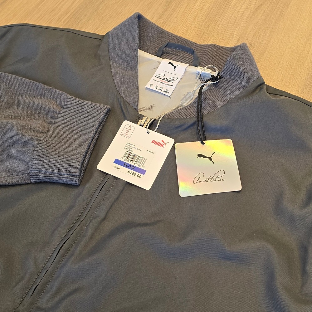 Puma Arnold Palmer AP Puma Bomber Jacket Iron Gate Gray Mens‎ XL 597309-01 NWT